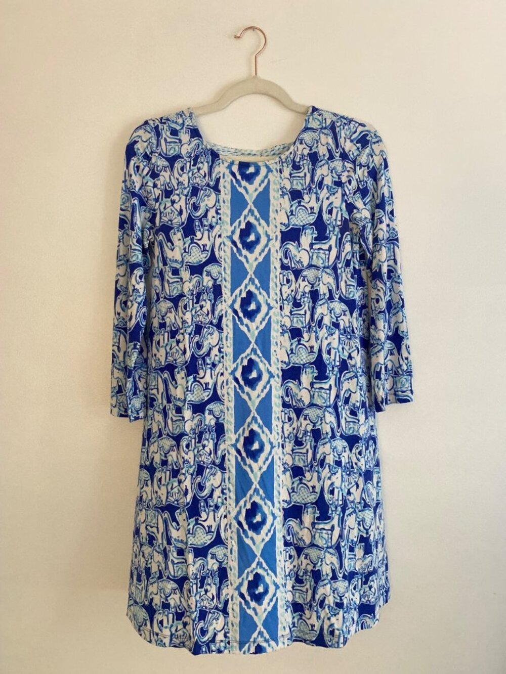 Lilly Pulitzer Get Trunky Elephant Print Shift Dress With Strappy Back Size XS